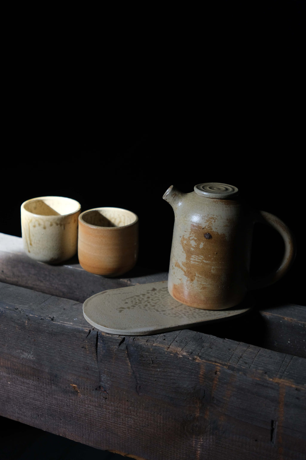 White Anagama teapot