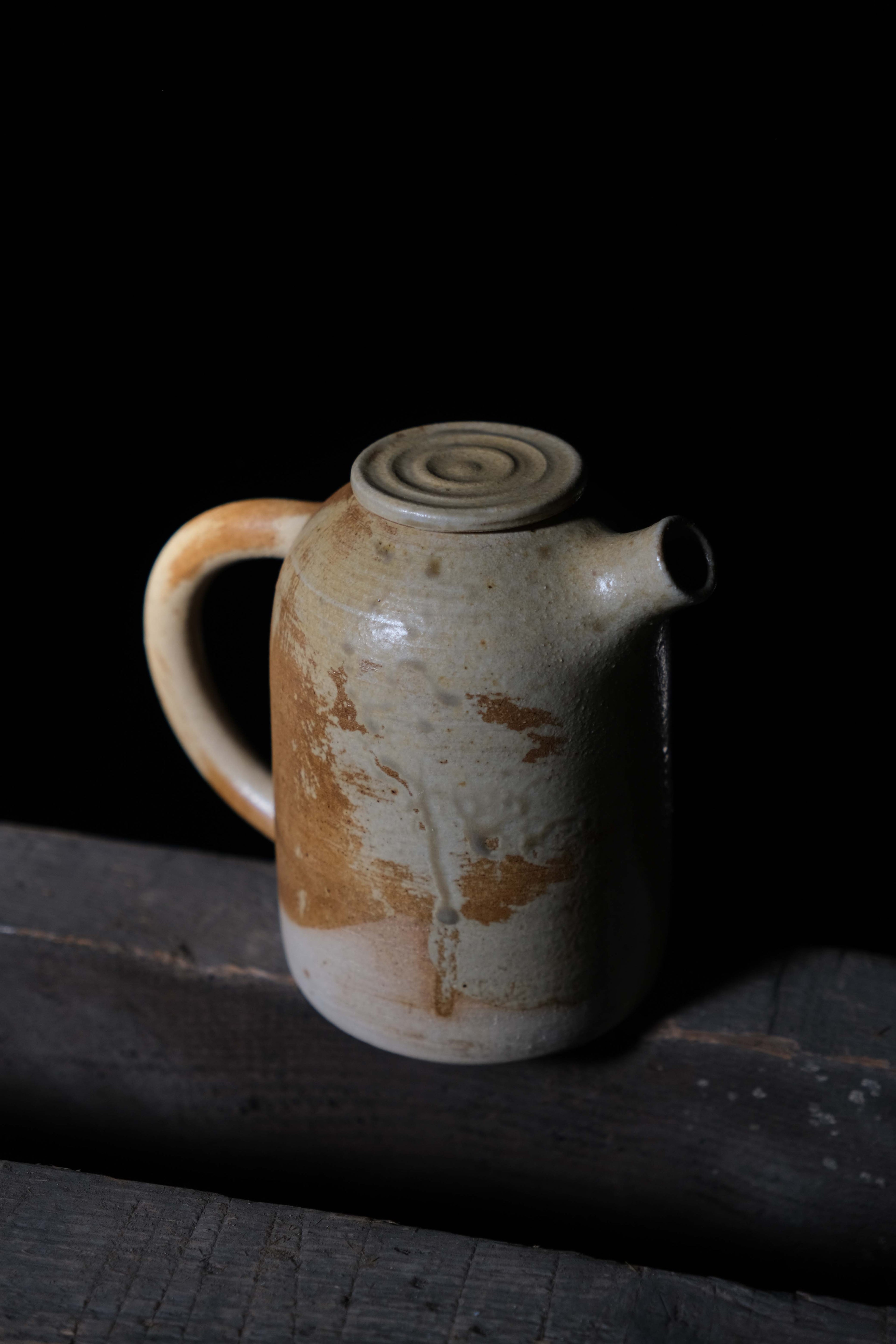 White Anagama teapot